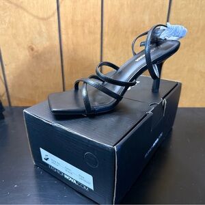 Fashion Nova Sleek Black Strappy Heels